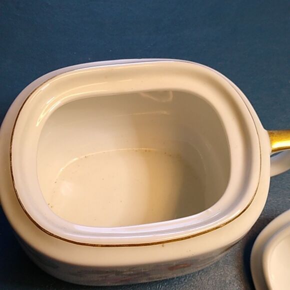 Vintage TK Thuny Sugar Bowl with Lid Floral with Gold Trim Lavender Cottagecore - Picture 5 of 9